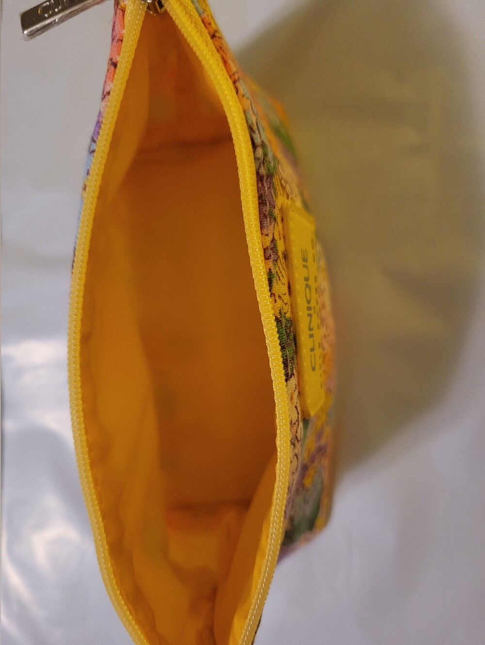Rifle Paper Co. Yellow Floral Cosmetic Pouch -Multicolor Blooms H4.5"xL7.5"xW3" - Picture 5 of 5